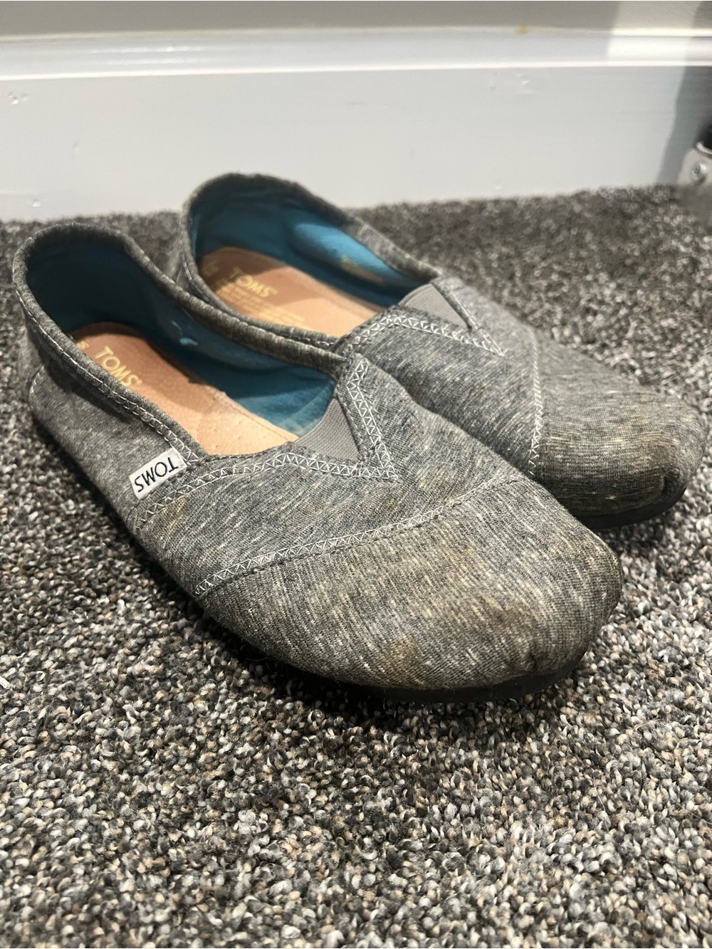 Toms Women’s Gray Marled Slip-On Flats Size 9
